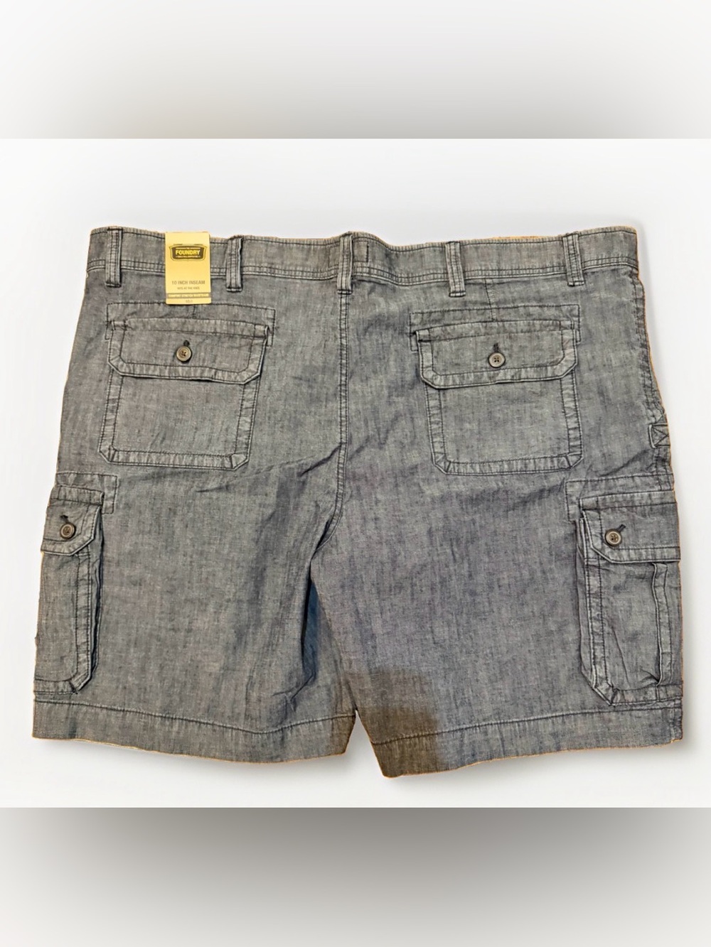 The Foundry Supply Comfort Stretch Waistband Blue Chambray 10 Inch Inseam Men 52